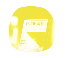 Bulle jaune avec un magazine indiquant "En avant!"