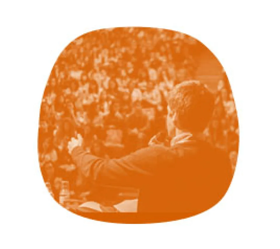 Bulle orange comprenant quelqu'un qui parle